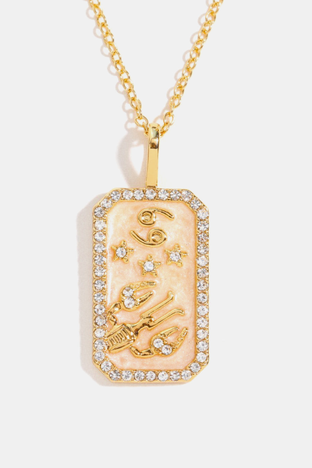 Zodiacs 12 Constellation Horoscope/Zodiac Pendant Copper Necklace Rhinestone