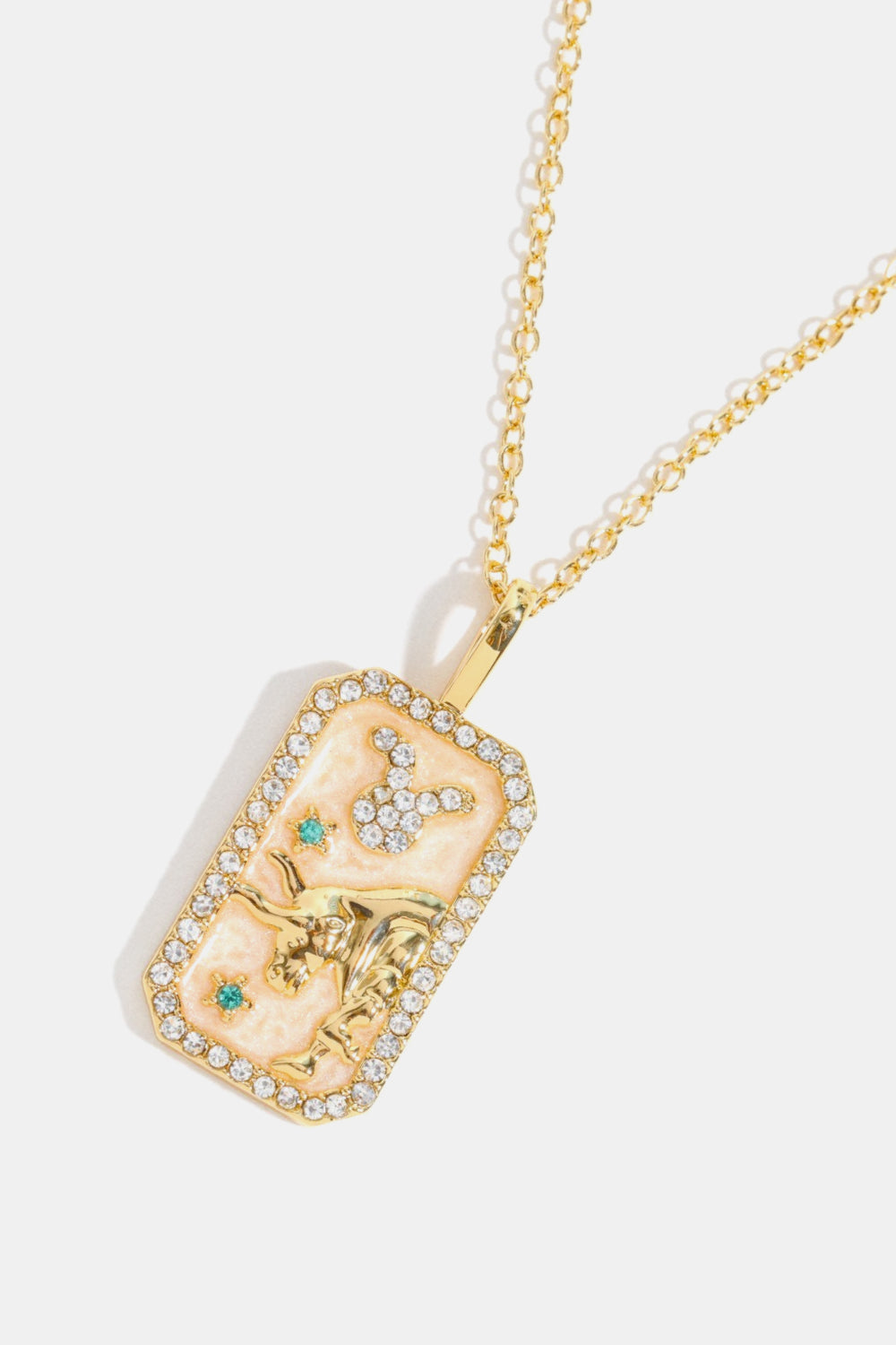 Zodiacs 12 Constellation Horoscope/Zodiac Pendant Copper Necklace Rhinestone