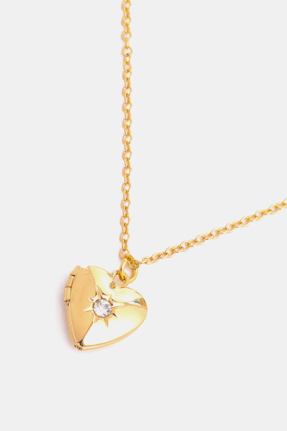 Z12 Birthstone (Pick your Month) 14 K Gold Plated Zircon Heart Shape Pendant Necklace