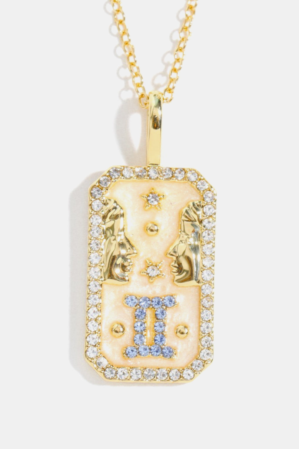 Zodiacs 12 Constellation Horoscope/Zodiac Pendant Copper Necklace Rhinestone