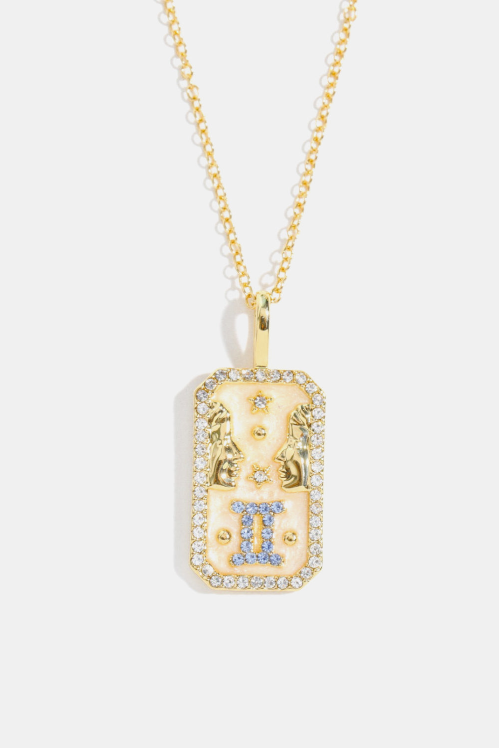 Zodiacs 12 Constellation Horoscope/Zodiac Pendant Copper Necklace Rhinestone