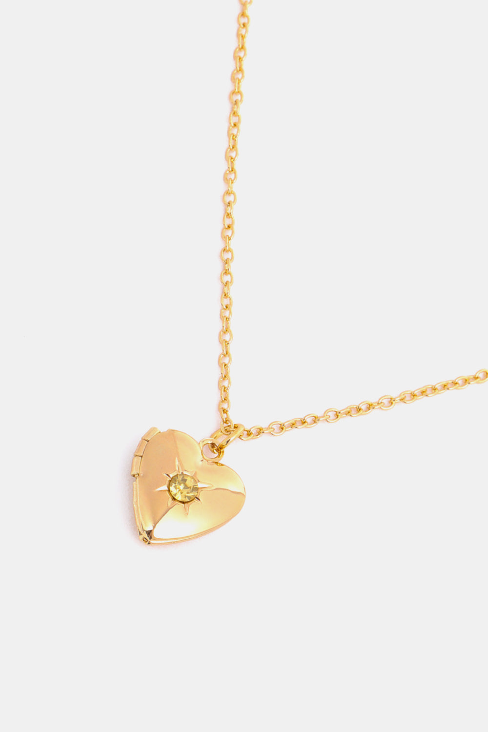Z12 Birthstone (Pick your Month) 14 K Gold Plated Zircon Heart Shape Pendant Necklace