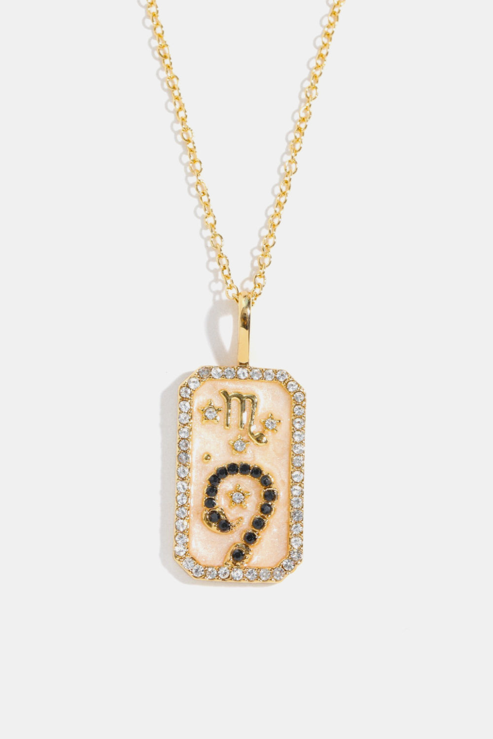 Zodiacs 12 Constellation Horoscope/Zodiac Pendant Copper Necklace Rhinestone