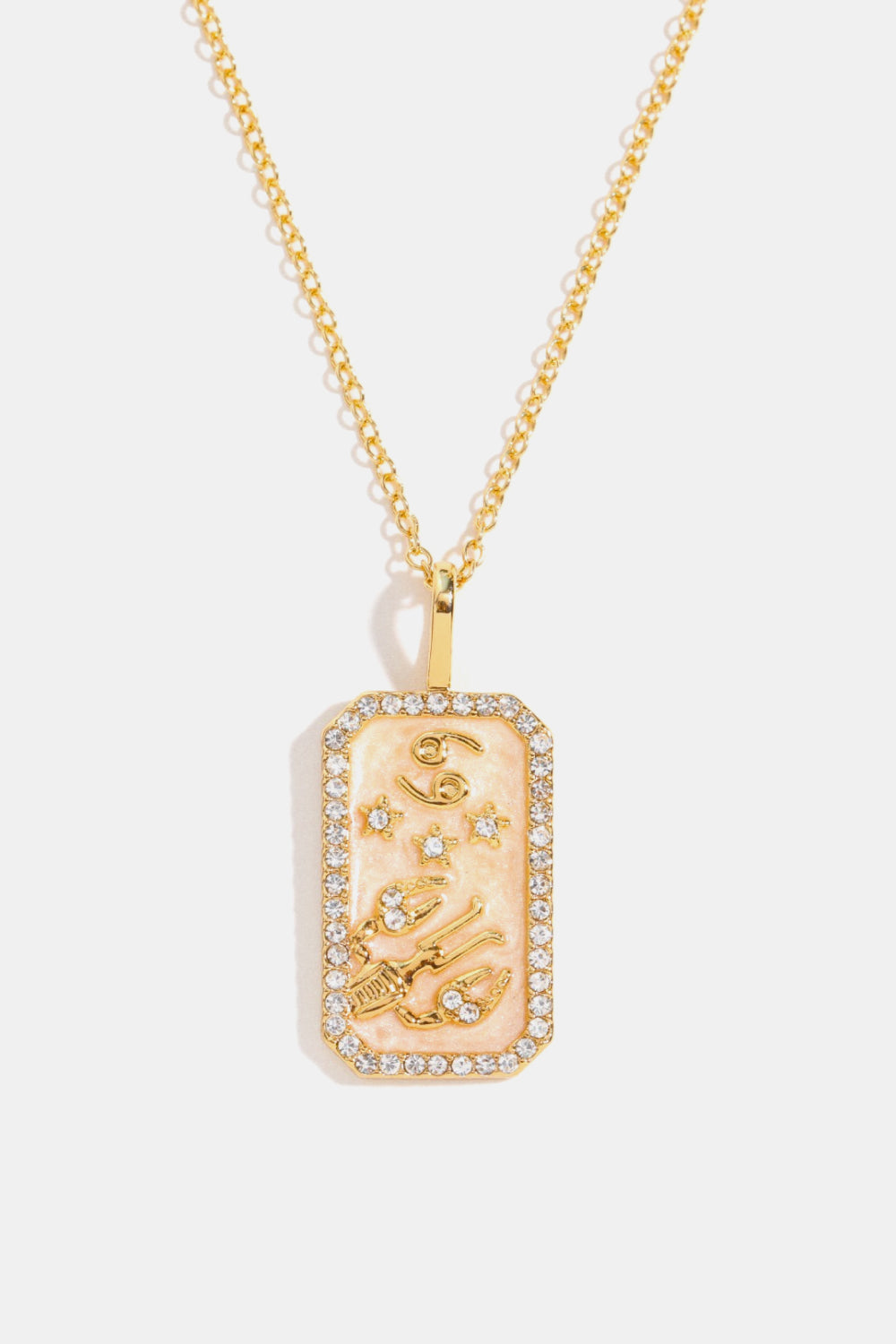 Zodiacs 12 Constellation Horoscope/Zodiac Pendant Copper Necklace Rhinestone