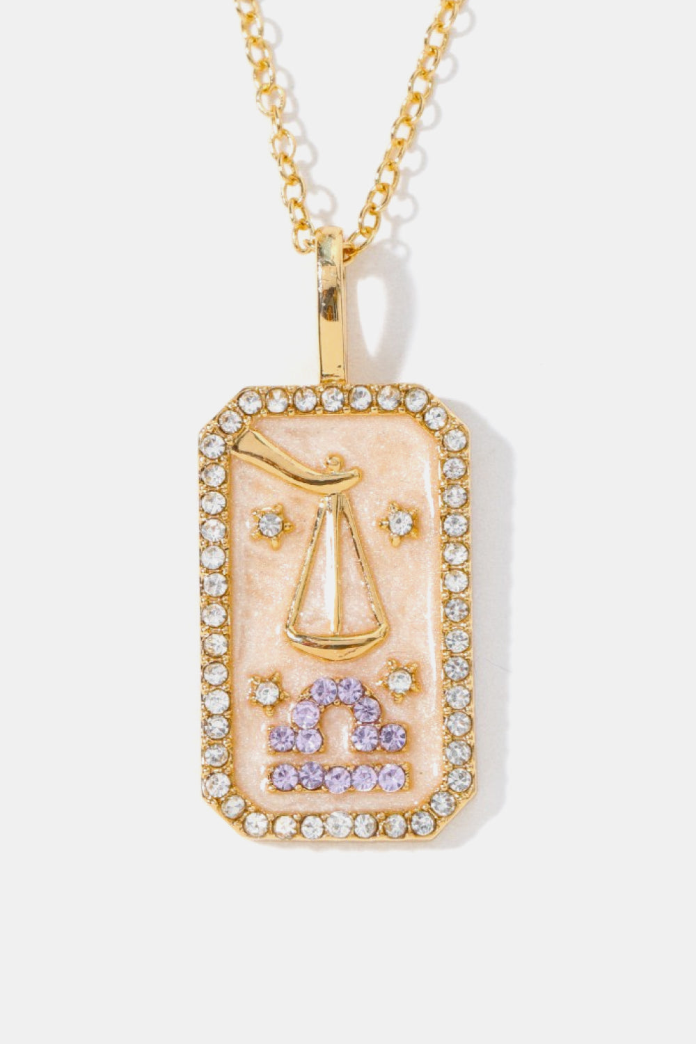 Zodiacs 12 Constellation Horoscope/Zodiac Pendant Copper Necklace Rhinestone