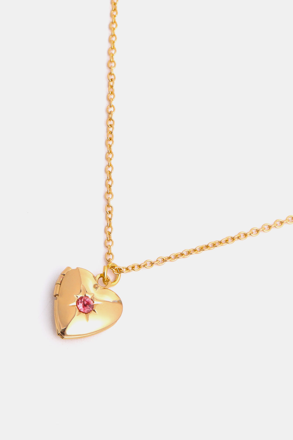 Z12 Birthstone (Pick your Month) 14 K Gold Plated Zircon Heart Shape Pendant Necklace