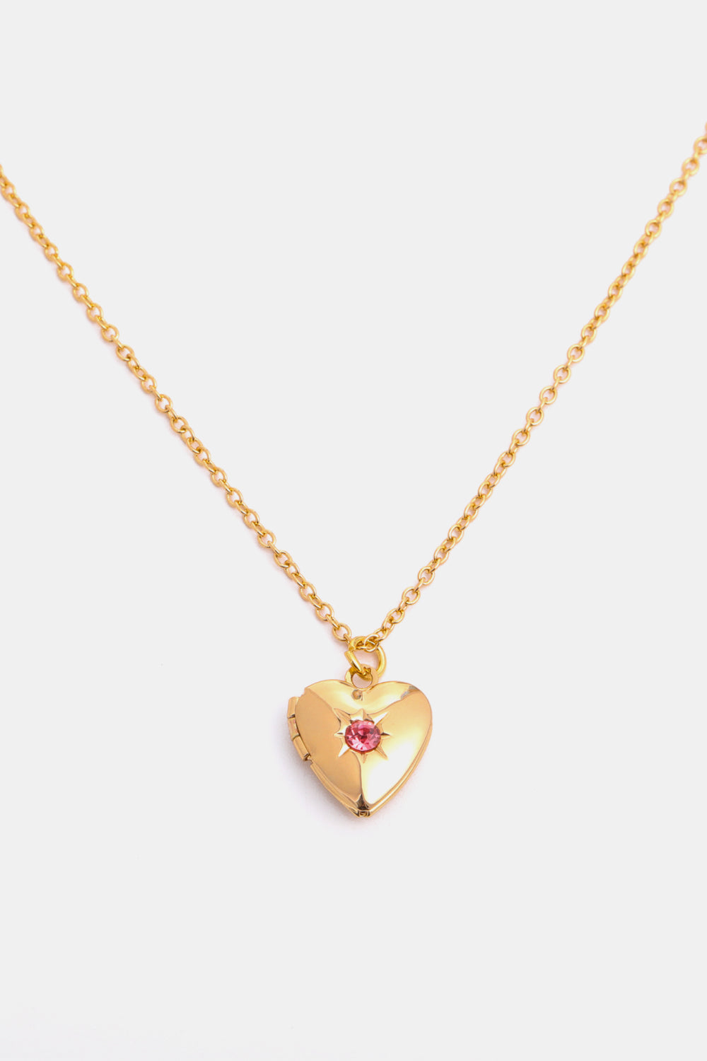Z12 Birthstone (Pick your Month) 14 K Gold Plated Zircon Heart Shape Pendant Necklace