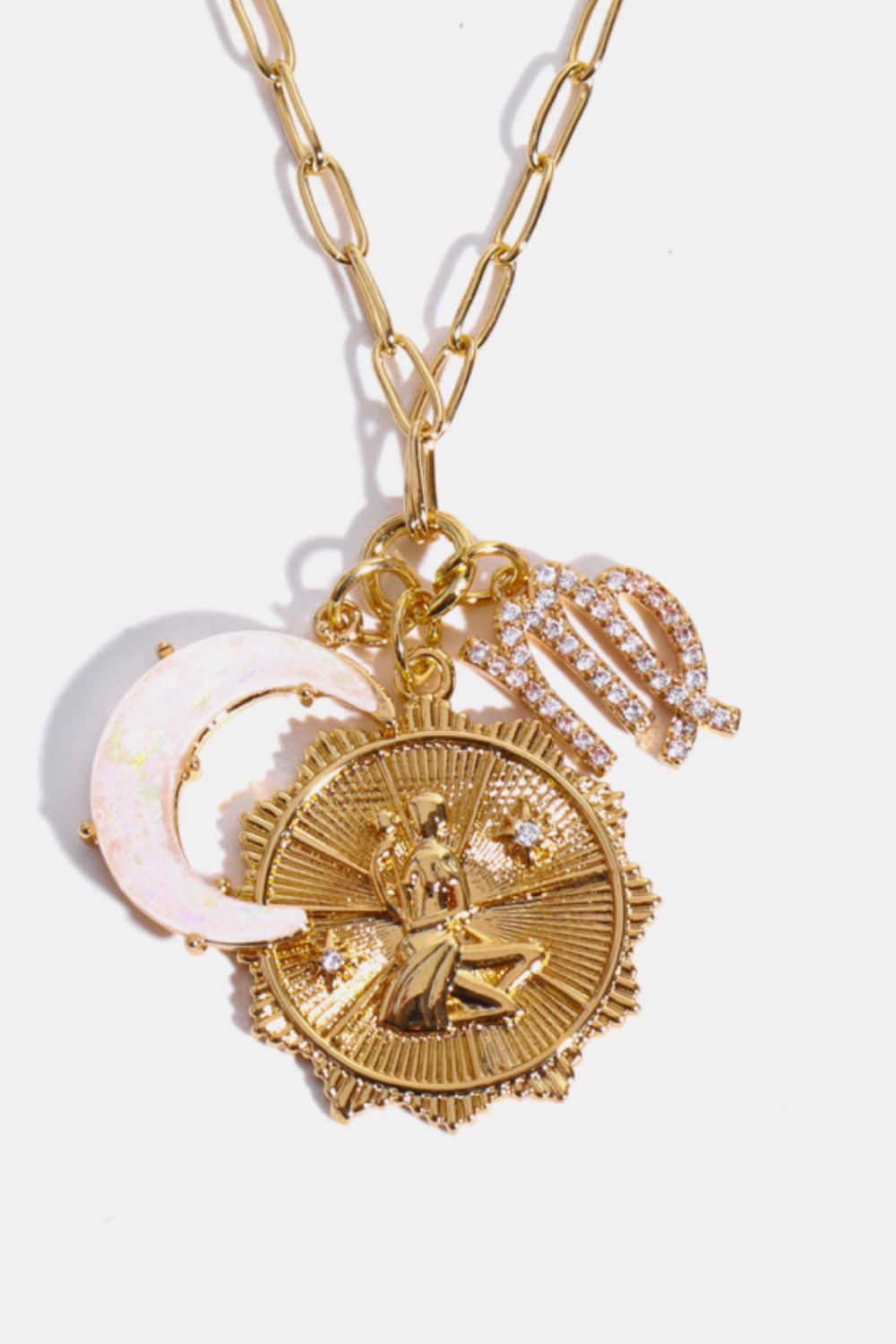 Zodiacs 12 ZODIAC SIGNS (Pick your Horoscope) Copper Necklace Constellation and Moon Pendant Copper Necklace