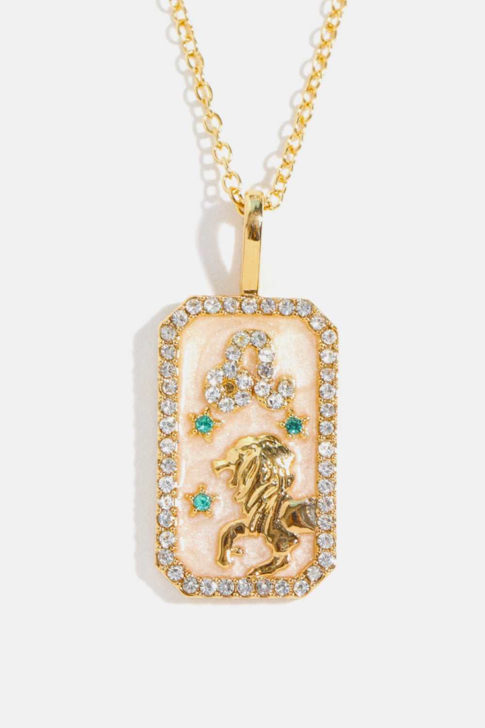 Zodiacs 12 Constellation Horoscope/Zodiac Pendant Copper Necklace Rhinestone
