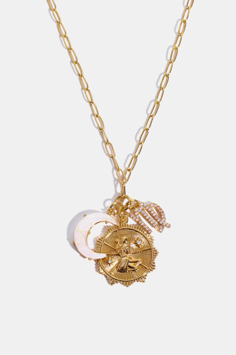 Zodiacs 12 ZODIAC SIGNS (Pick your Horoscope) Copper Necklace Constellation and Moon Pendant Copper Necklace
