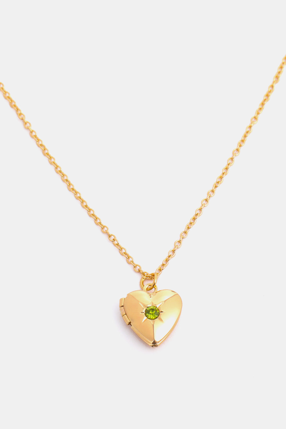 Z12 Birthstone (Pick your Month) 14 K Gold Plated Zircon Heart Shape Pendant Necklace