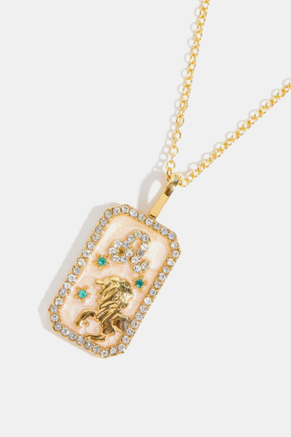 Zodiacs 12 Constellation Horoscope/Zodiac Pendant Copper Necklace Rhinestone