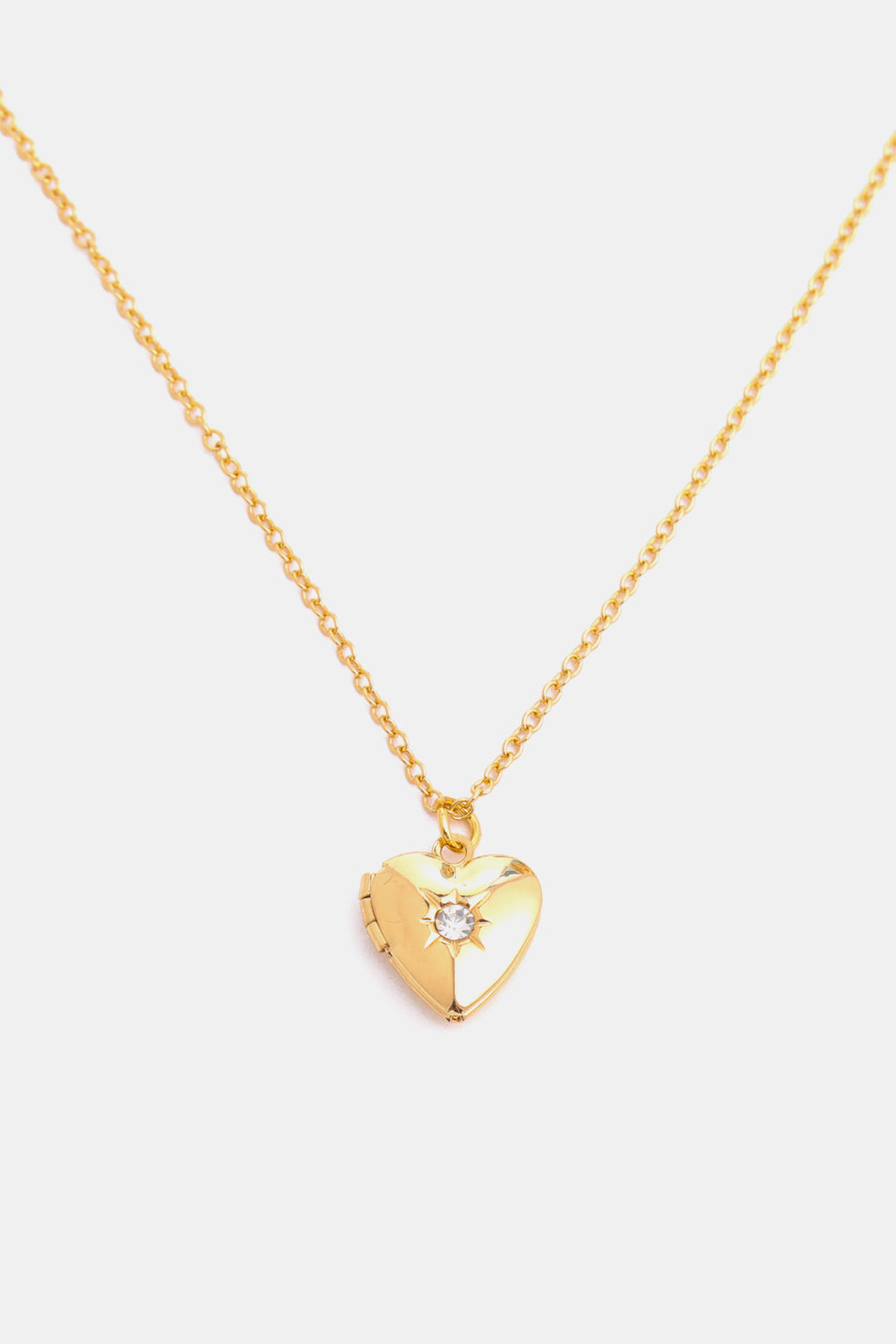 Z12 Birthstone (Pick your Month) 14 K Gold Plated Zircon Heart Shape Pendant Necklace
