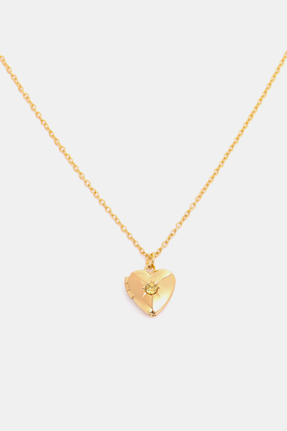 Z12 Birthstone (Pick your Month) 14 K Gold Plated Zircon Heart Shape Pendant Necklace